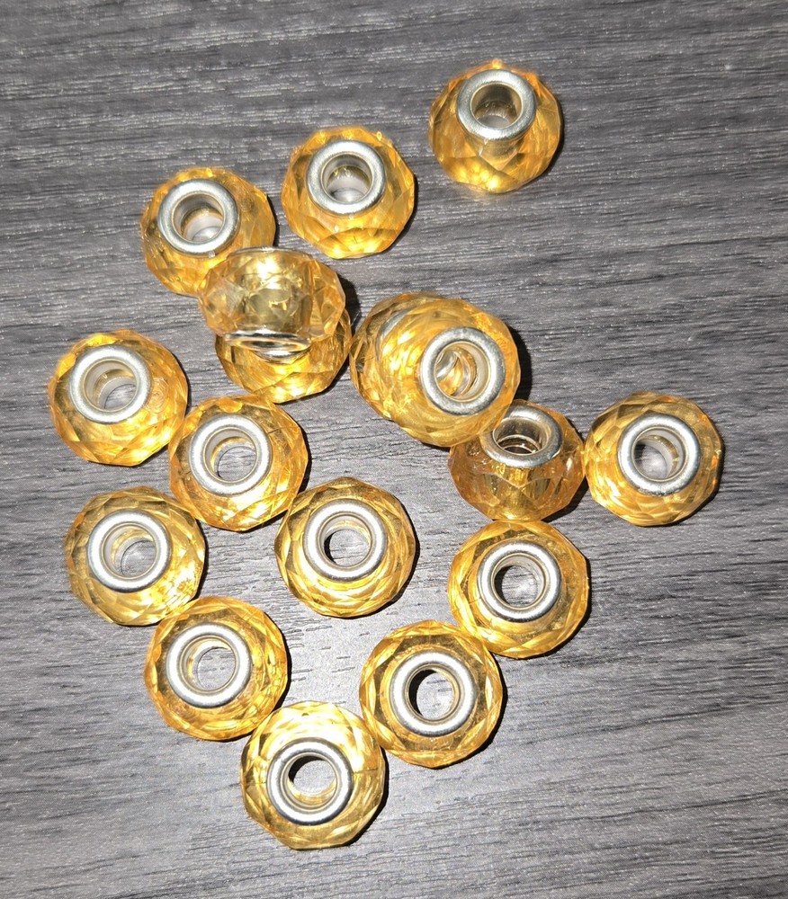 Set Of 17 Yellow Bracelet Beads
