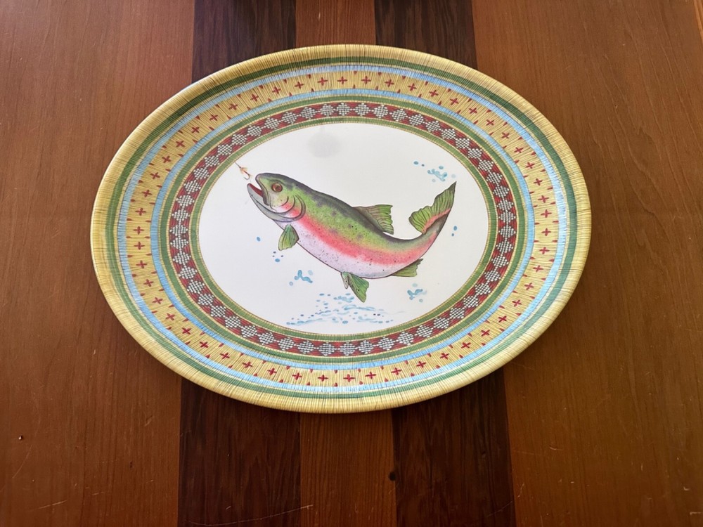 Retired and Rare Galleyware Trout Fish Melamine Serving Platter