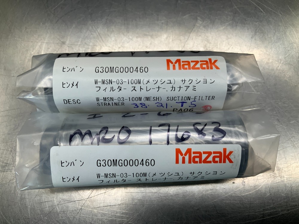 (2) Mazak W-MSN-03-100M Mesh Suction Filter Strainer