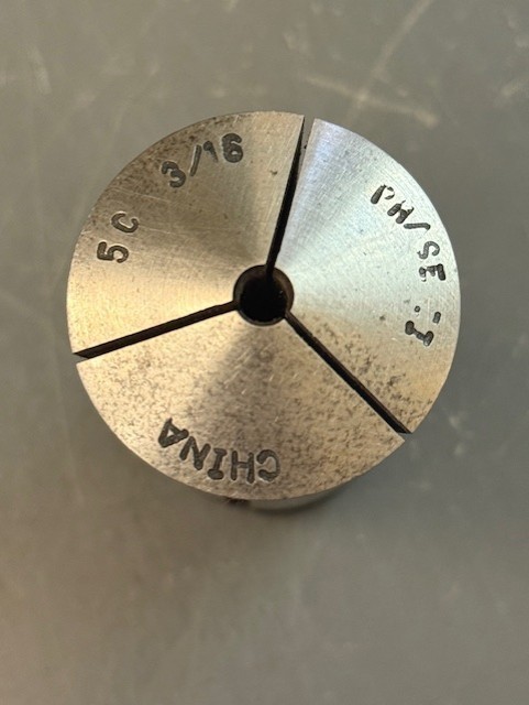 Phase II 3/16" Round Smooth 5C Collet w/Internal Threads