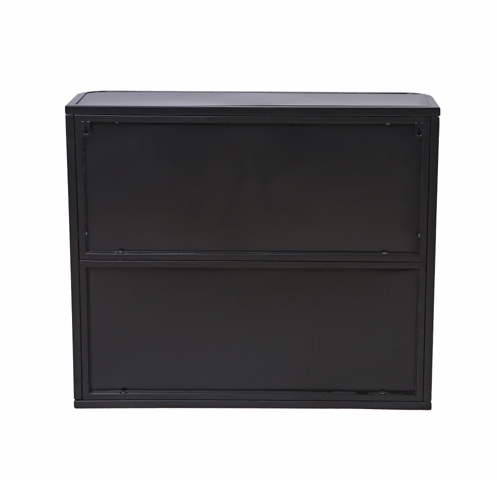 Wall Mounted Bathroom Cabinet W Mirror 2 Mirrored Doors Open Compartment