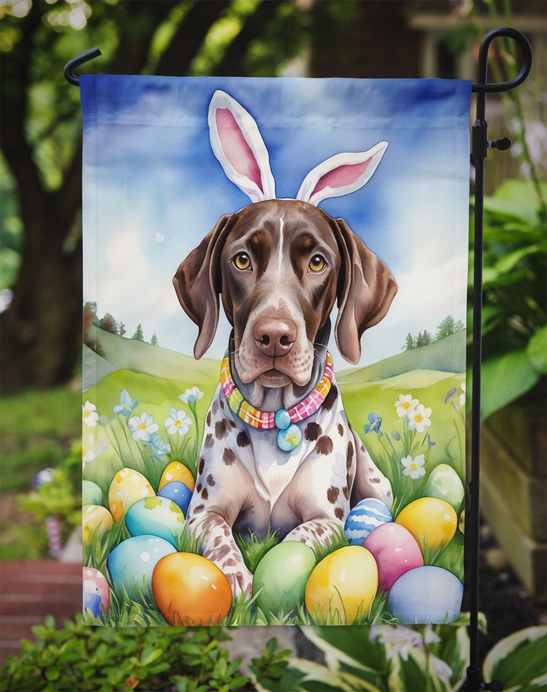 Caroline's Treasures German Shorthaired Pointer Easter Egg Hunt Garden Flag