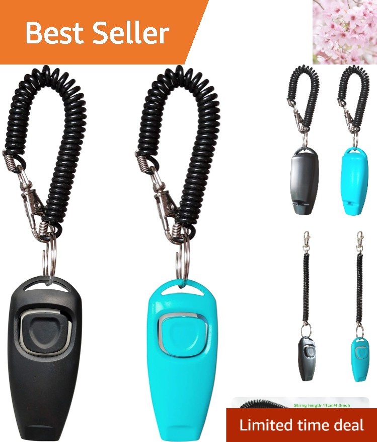 Metal Dog Training Clickers - 2 Pack with Wrist Strap for Effective Training