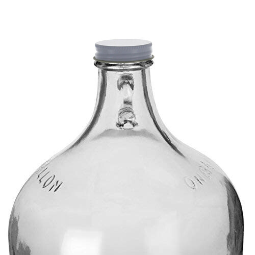 Glass Water Bottle, Includes 38 mm Metal Screw Cap, 1 gal Capacity (Pack of 4)