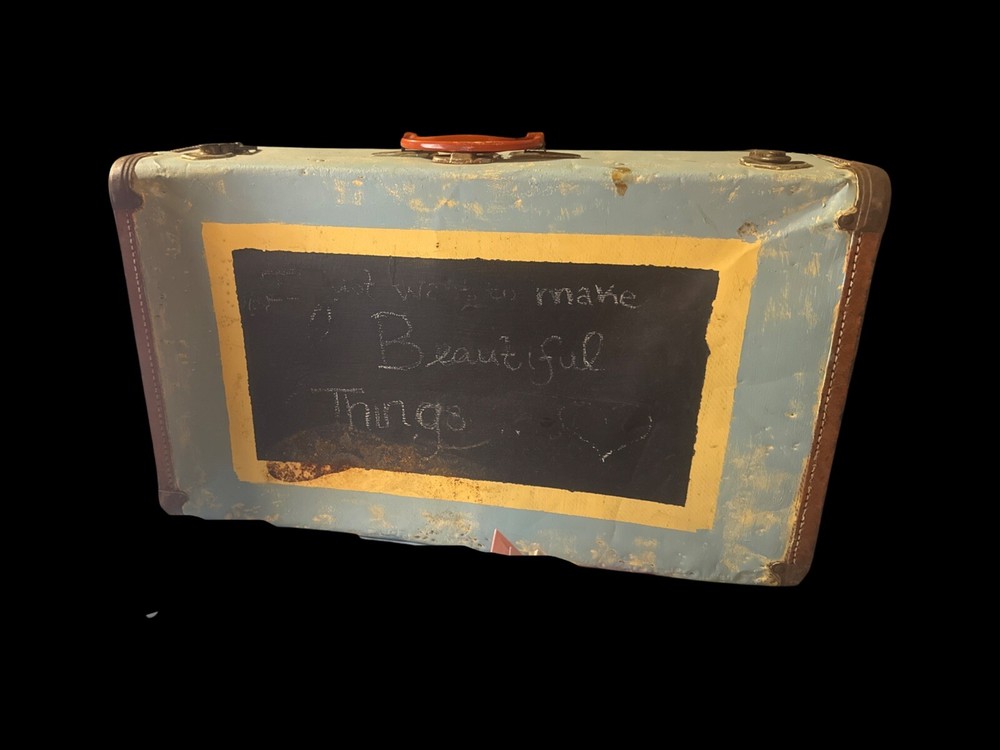 Painted Old Suitcase/sign