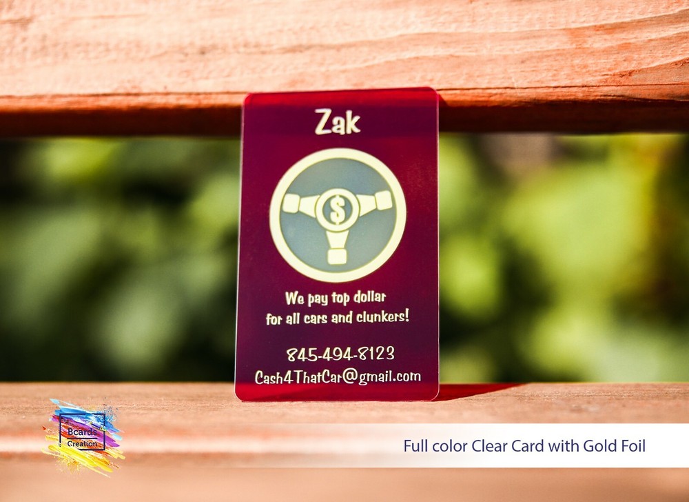Full color transparent plastic cards. Premium plastic quality