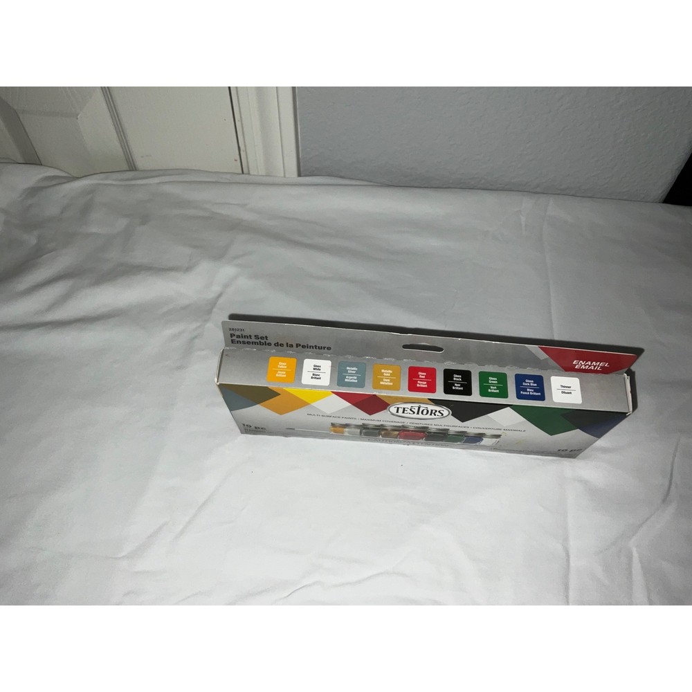 Testors Enamel Paint Set Multi Surface Maximum Coverage 10 Piece With Brush