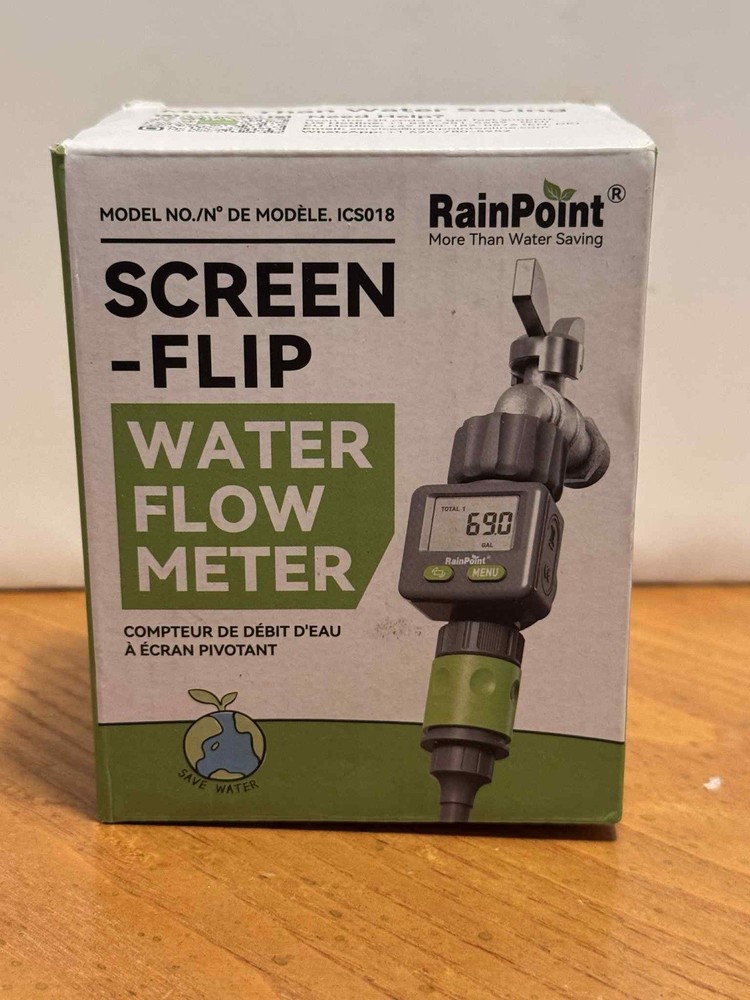 RainPoint Water Flow Meter , Screen-Flip Water Meter