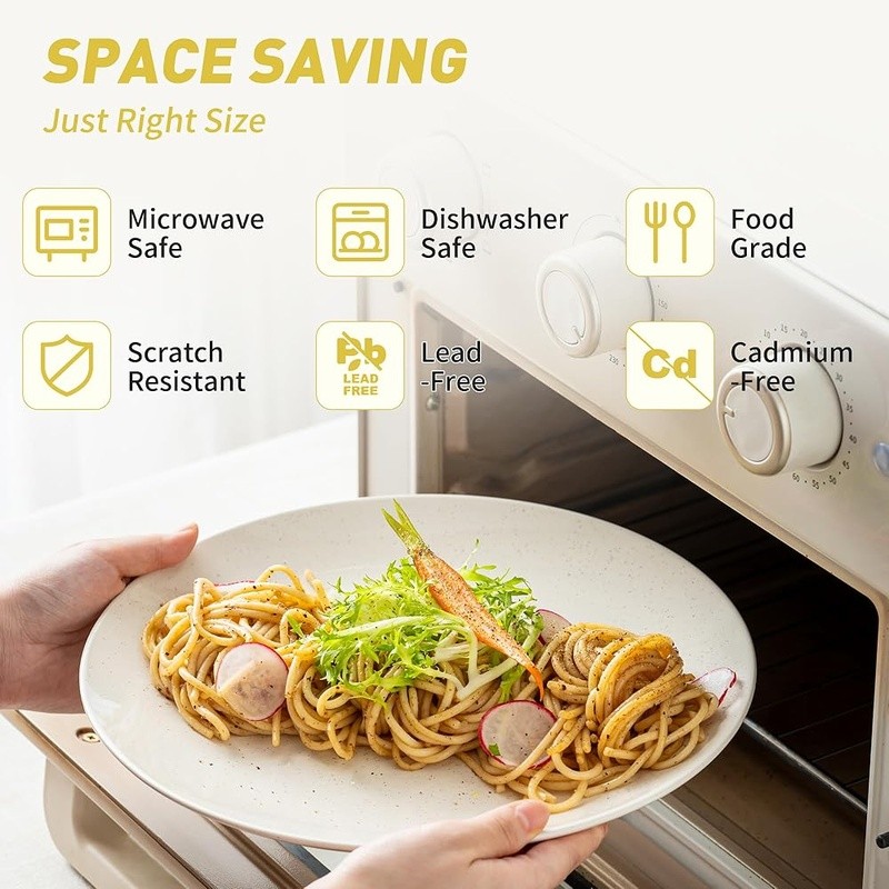 12 Piece Stoneware Dinner Set Durable Scratch Resistant Microwave Safe New