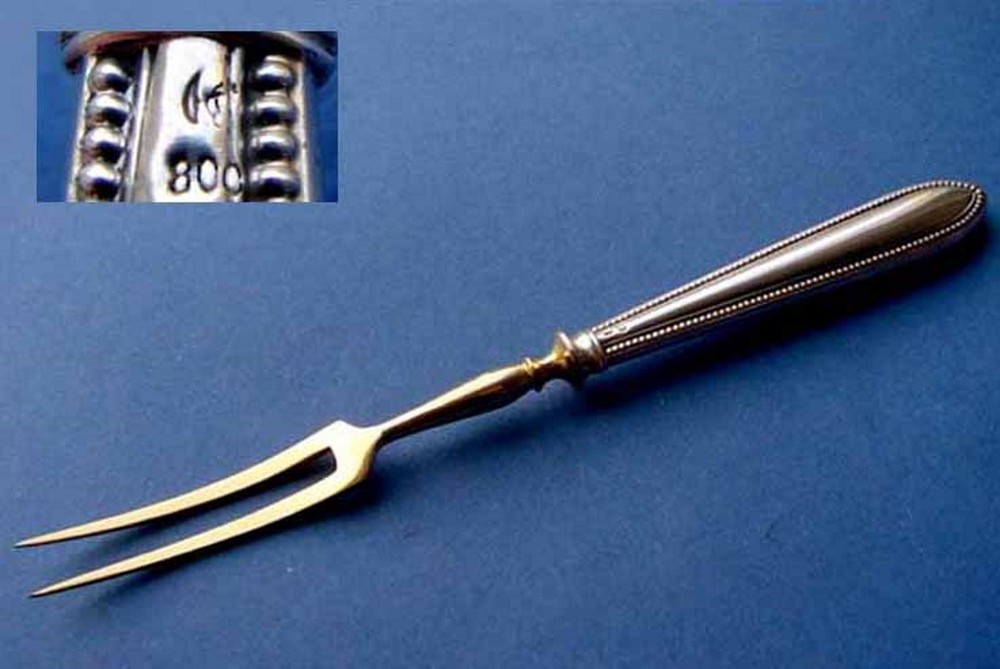 1. Fork/ Serving Fork, 800 Silver, 19th Century C202