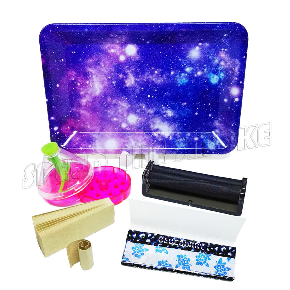 M-Mercury Smokers Gift Set Starter Kit Pack Rolling Papers Grinder Roller Tray