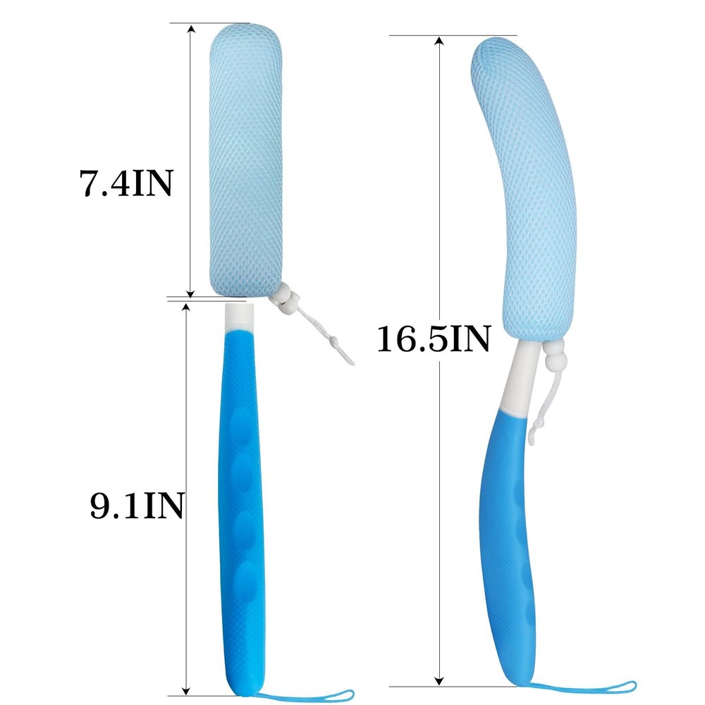 Long-Handle Back Bath Brush with Anti-Slip Long-Handle Back Scrub net is Used...