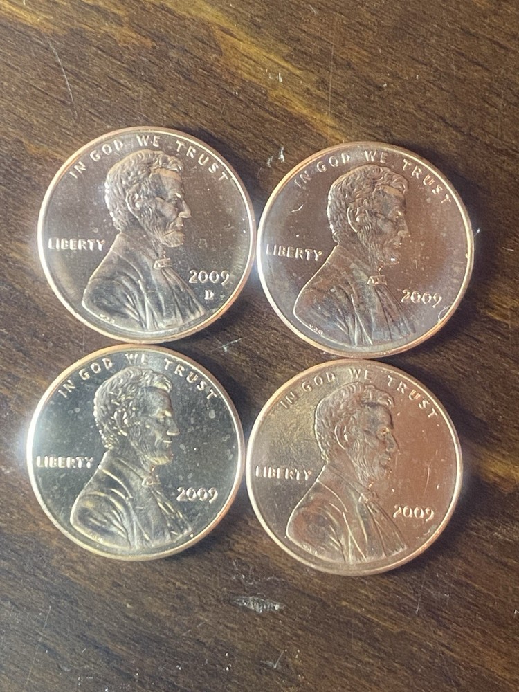 2009 P/D Bicentennial Penny 4 Coin Multi-Error Set
