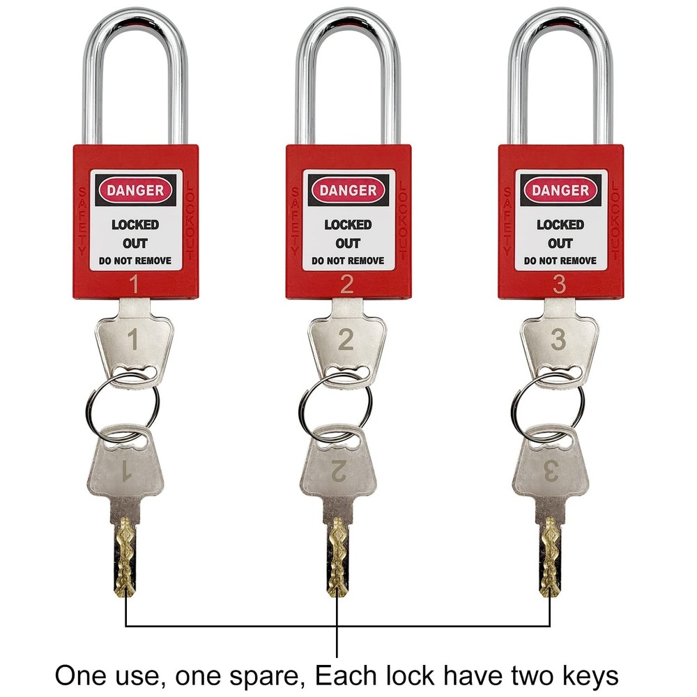 Lockout Tagout Kit Electrical Loto - Group Hasps, Tags, Red