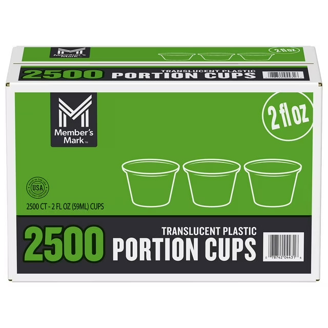 Member's Mark Translucent Portion Cups 2 Oz - 2500 Ct