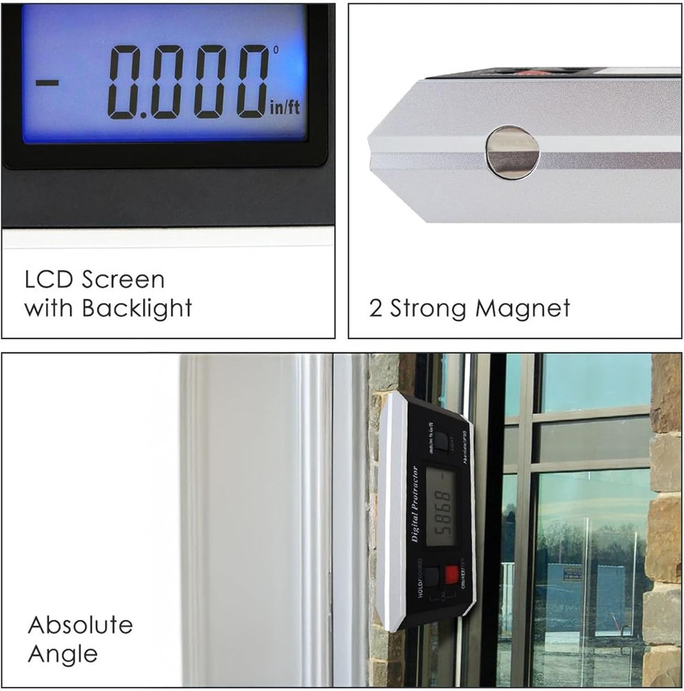 Digital Angle Finder Magnetic Protractor Inclinometer Angle Level Meter Tool Dig