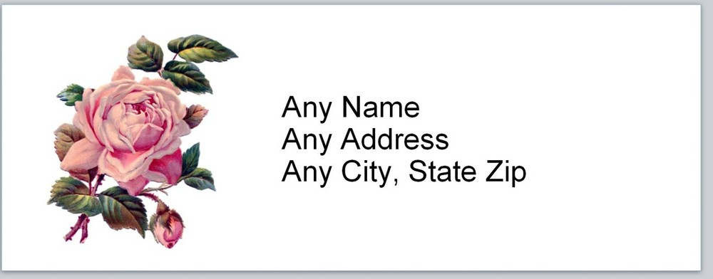 Personalized Address Labels Pink Rose (AC 730)