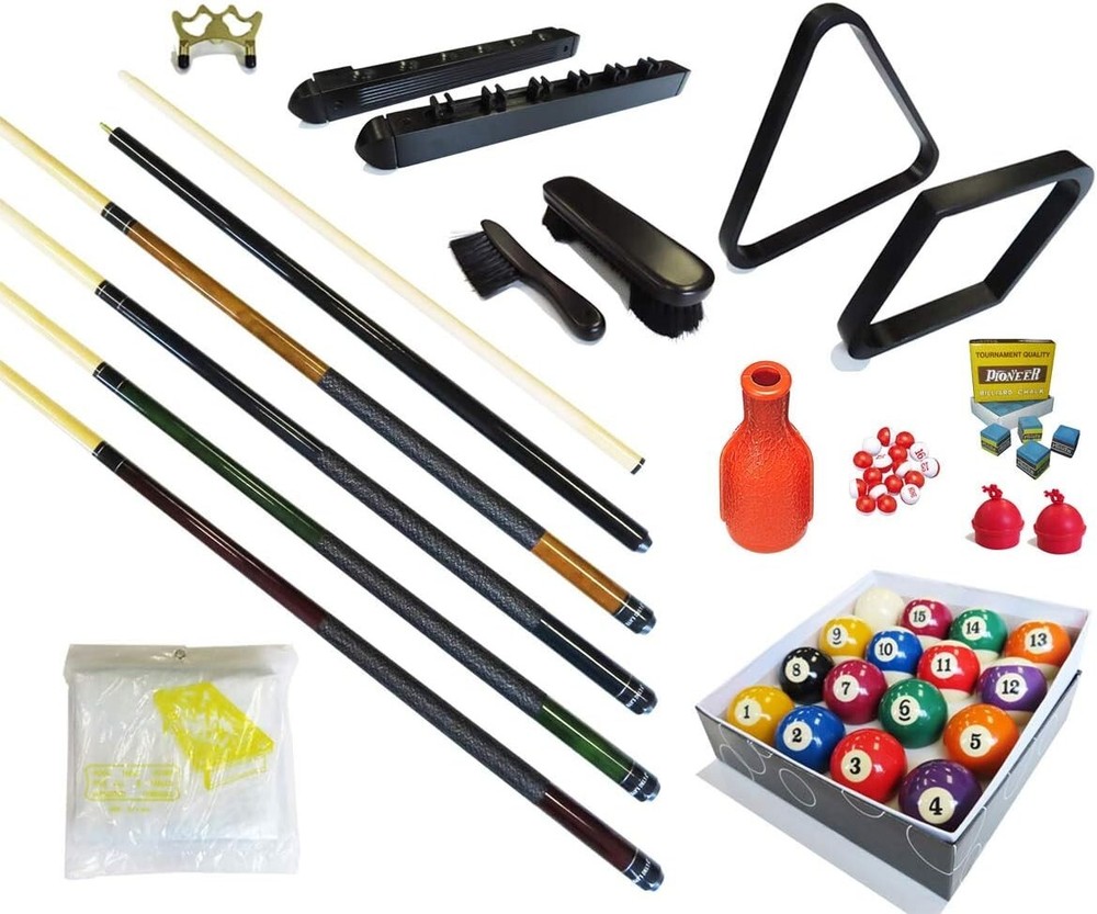 Billiard Accessory Kit - 32 Pieces, Including Elegant Racks & Brushes
