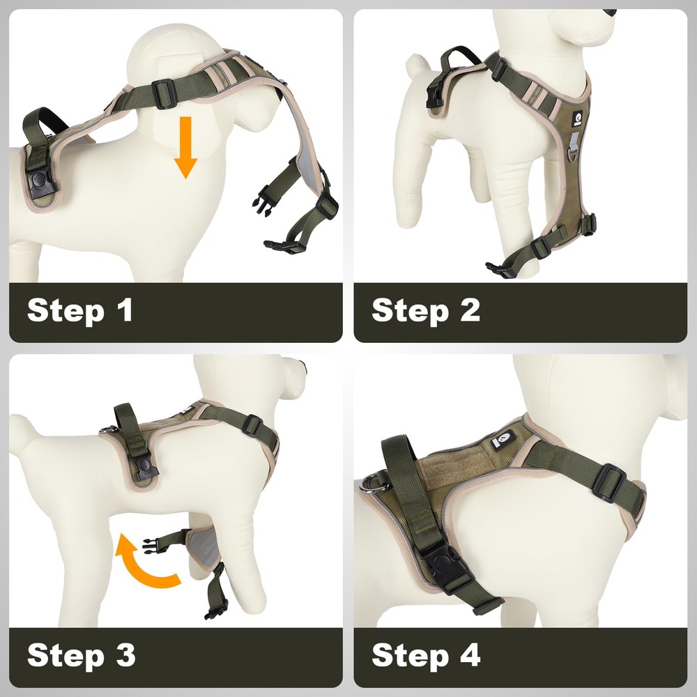 No-Pull Dog Harness for Small & Medium Dogs, Reflective Adjustable Vest with ...
