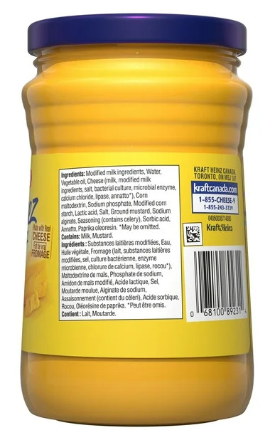 Cheez Whiz Cheese Spread, 450g Jar (4 Pack)