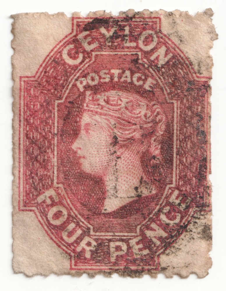 Ceylon 1886 - SG 65, 4d - P12.5 W6 Used