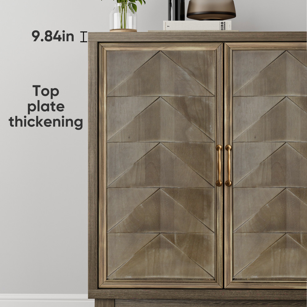 Buffet Cabinet Sideboard Buffet Cabinet with Diamond-shaped relief Doors - New