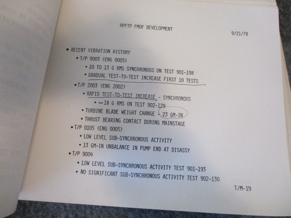 NASA MSFC SPACE SHUTTLE ROCKETDYNE SSME SRB VEHICLE+ENGINE INVESTIGATION REPORTS