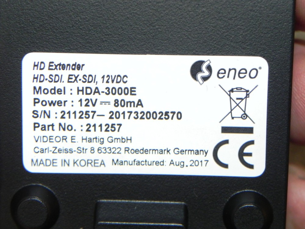 ENEO Security Extender 211257 HDA-3000E, Test pattern generator for HD-SDI