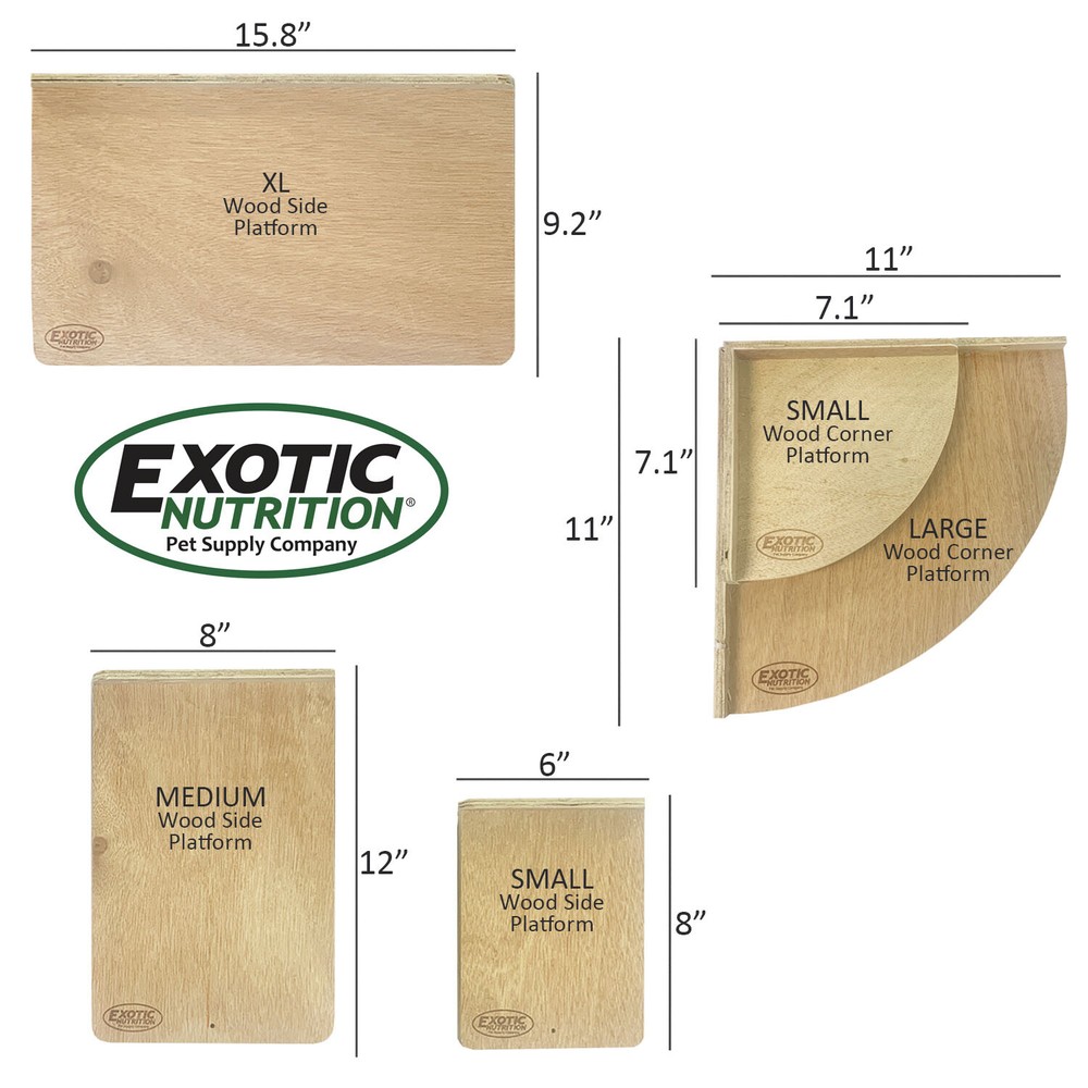 Wood Corner Platform (Large) - Cage Shelf - Sugar Glider, Squirrel, Hamster