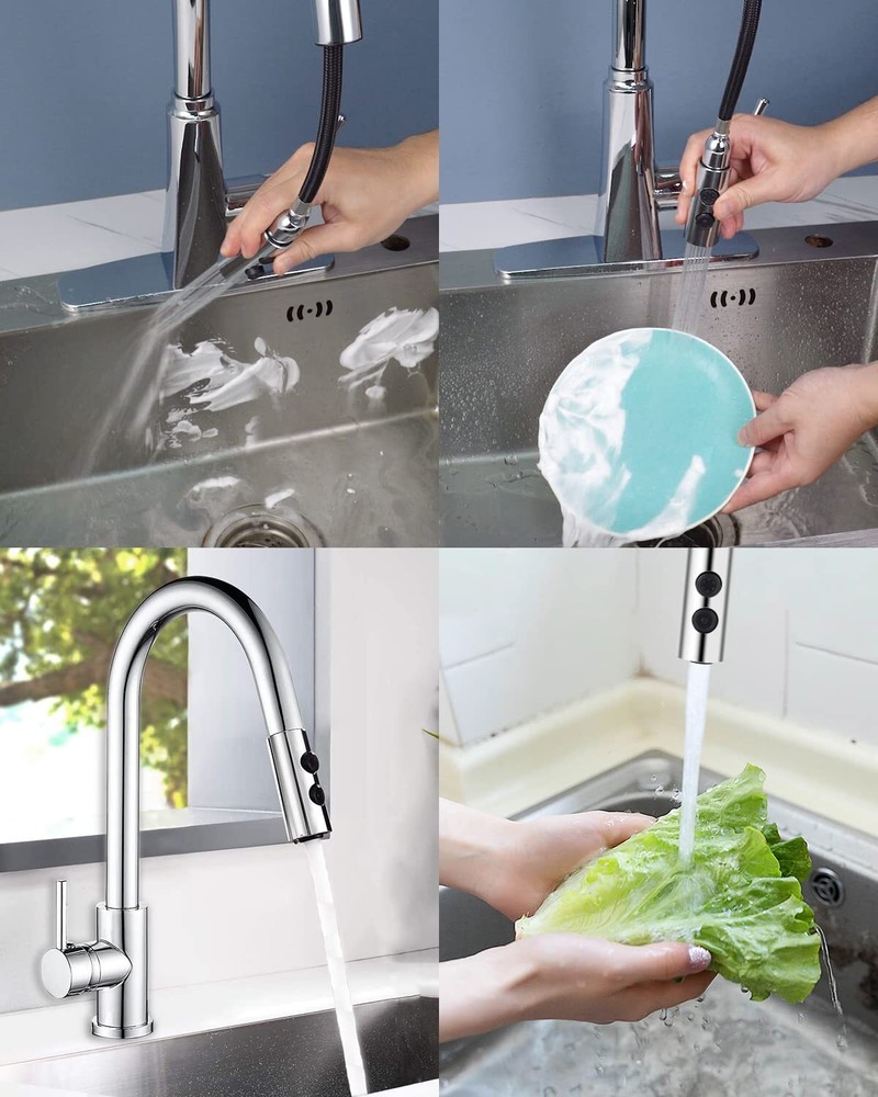 Kitchen Faucet Spray Head 2-Mode Pull Down Out Nozzle Sprayer Replacement Parts