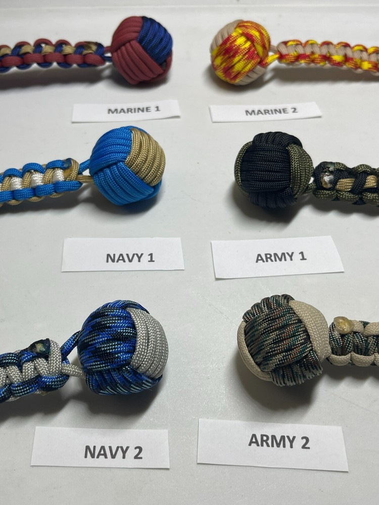Military Monkey Fist Key Chains - Navy 2