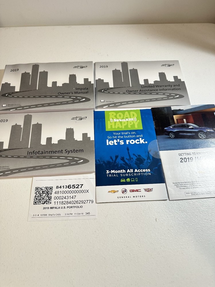 2019 Chevrolet Impala Owner's Manual Set