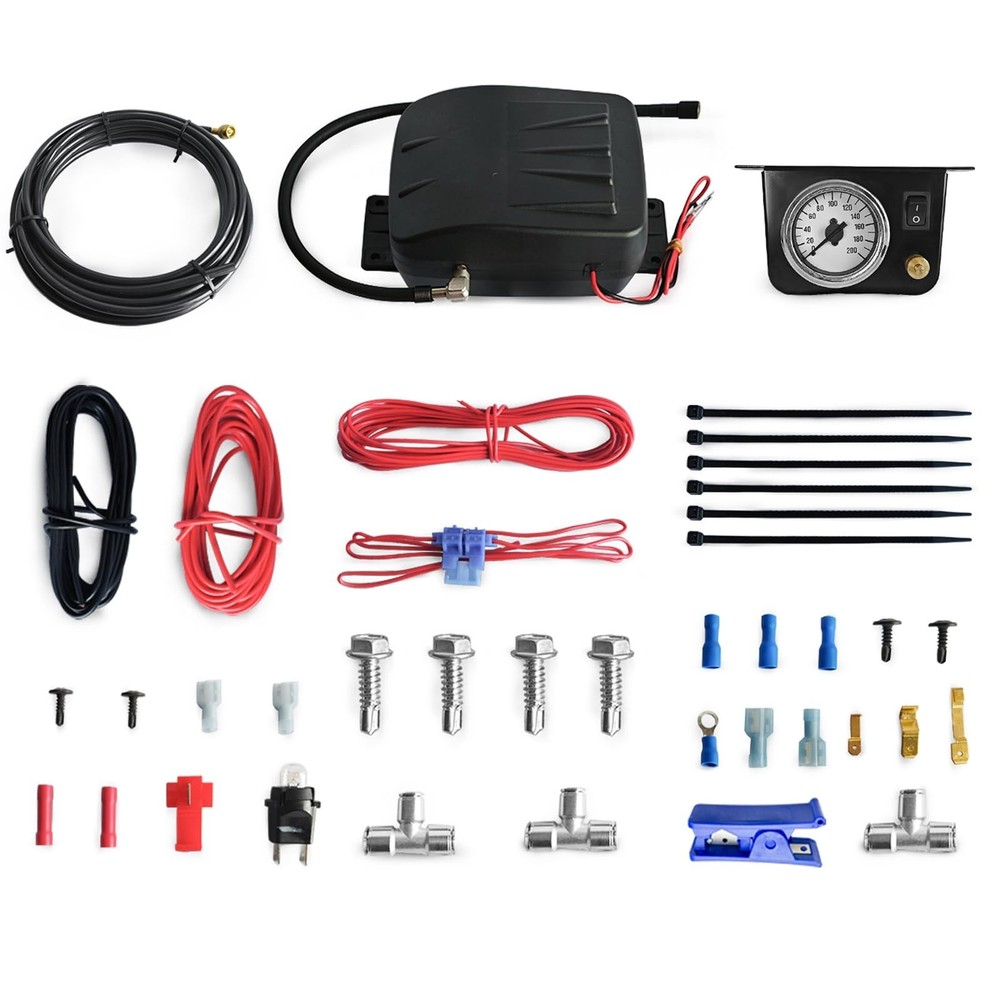 25804 On Board Air Compressor System Universal Air Spring Compressor Kit with...