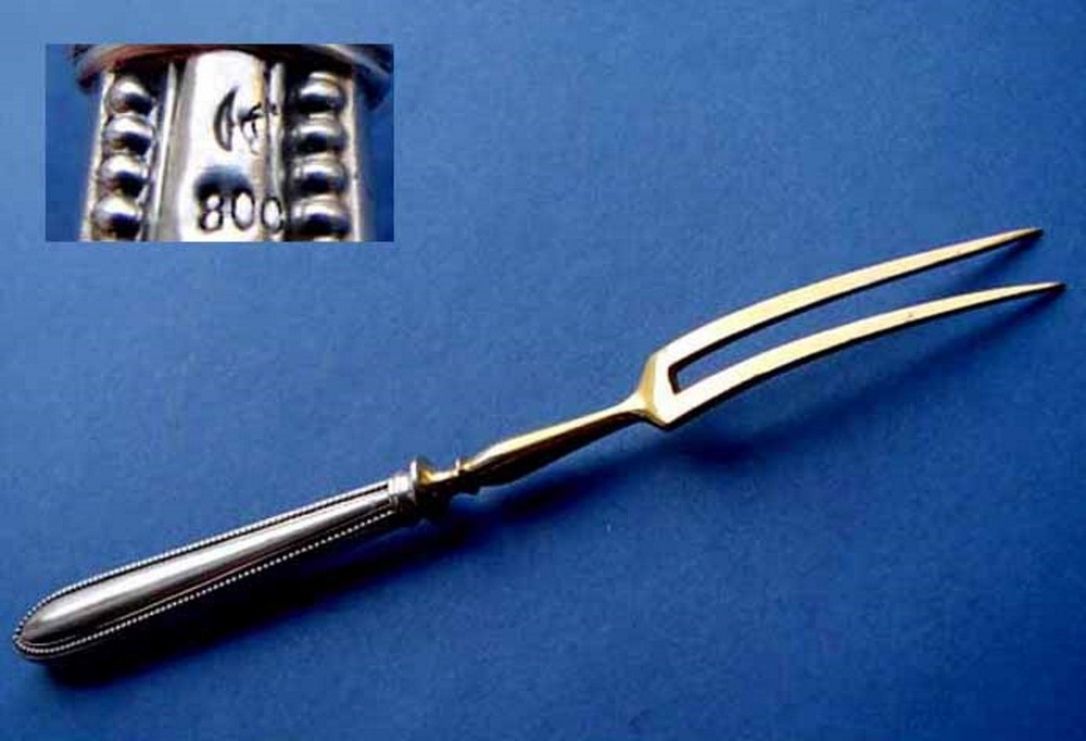 1. Fork/ Serving Fork, 800 Silver, 19th Century C202