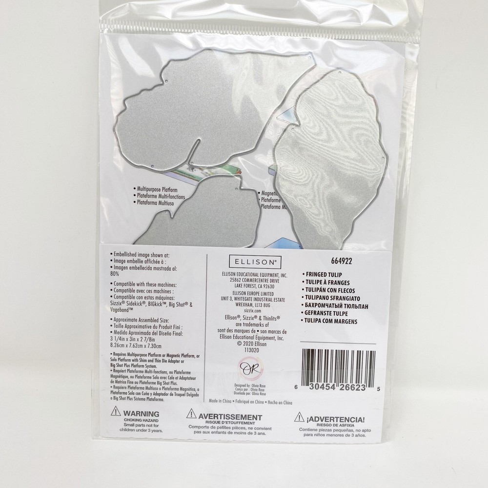 Sizzix Thinlits Fringed Tulip Floral Cutting Dies Spring Easter 664922 NEW