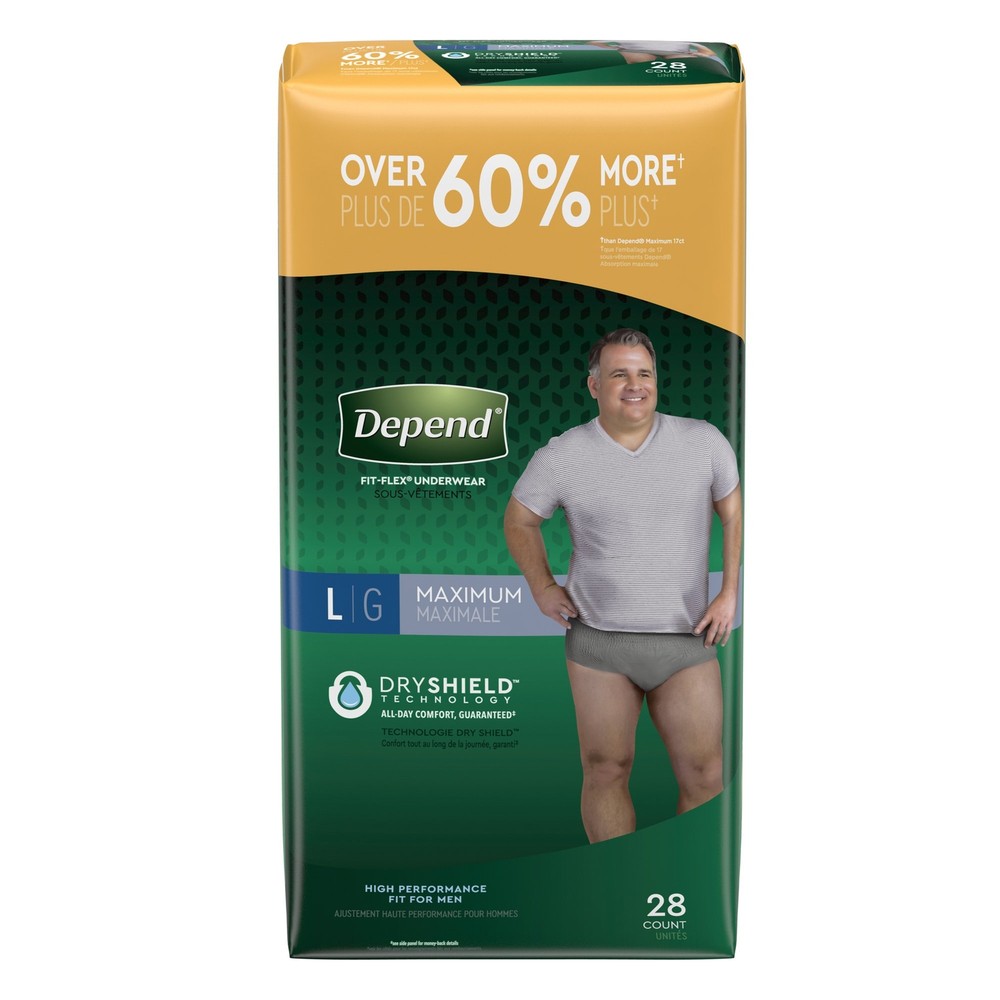 Depend Disposable Underwear Male Large Maximum 28 Ct