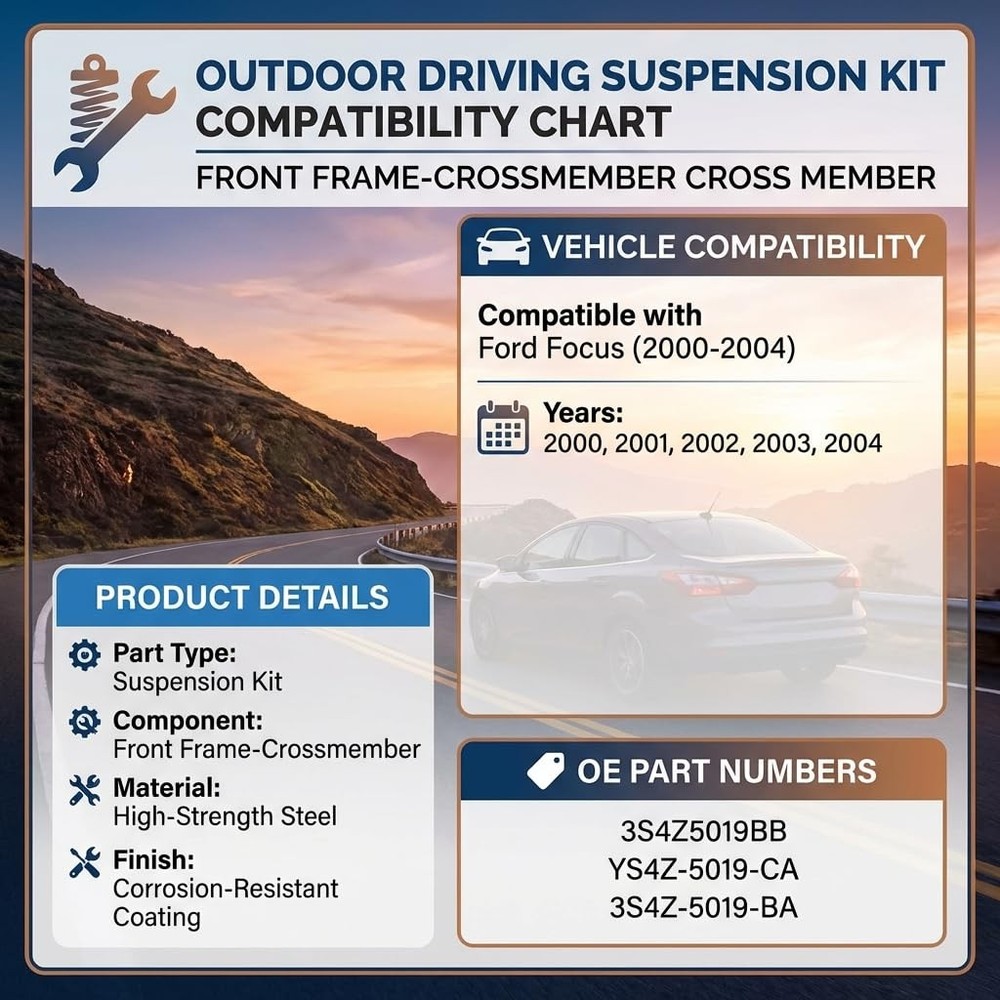 Front Frame Crossmember Subframe for Focus 2000 2001 2002 2003 2004 3S4Z5019BB