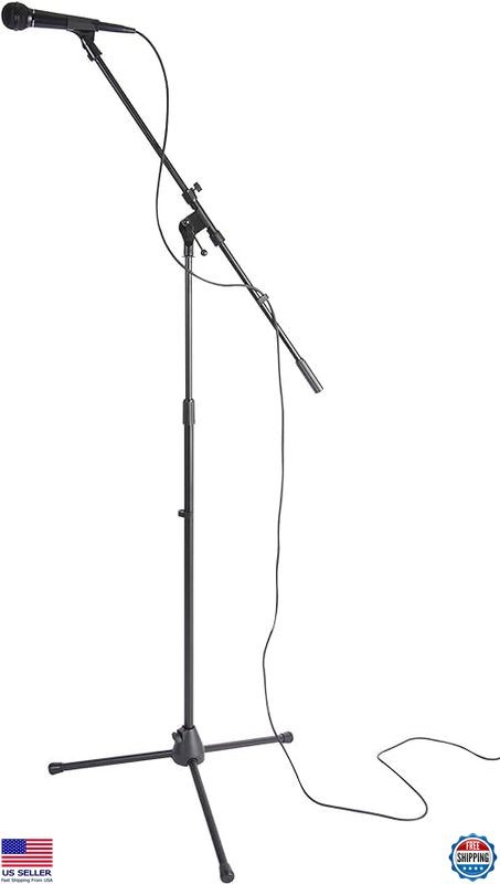 On-Stage MS7701B Euro Boom Microphone Stand - Adjustable, Portable, Durable