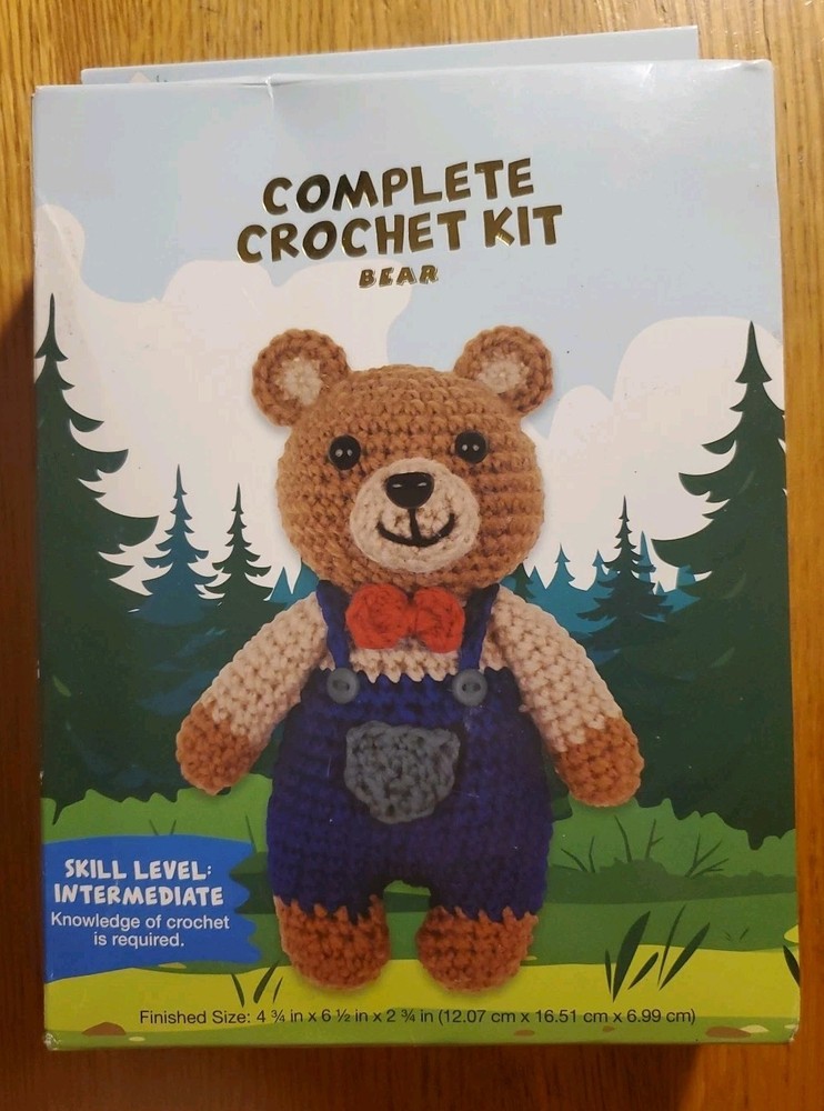 Needle Creations Complete Crochet Kit DIY Easter Bear Intermediate Skill Level