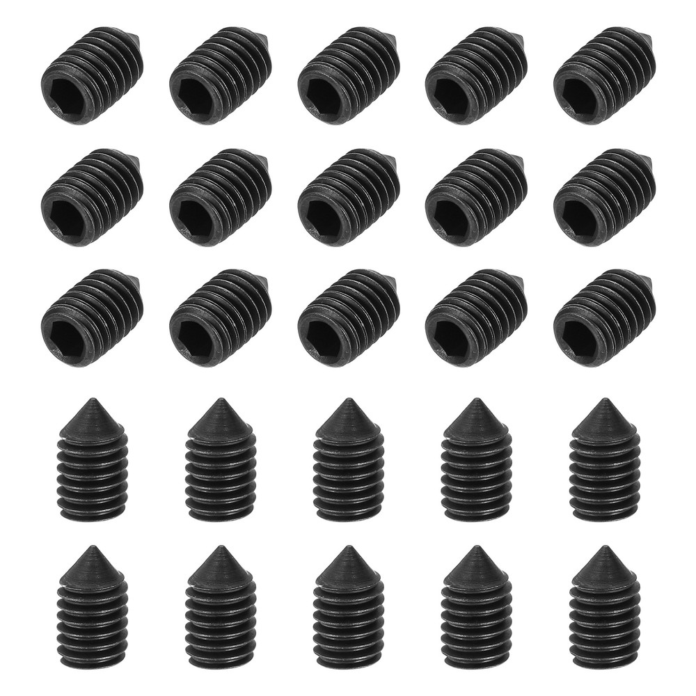 60 Pcs M5x10mm Set Screws, Carbon Steel Cone Point Hex Socket Grub Screw