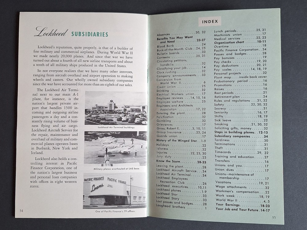 Lockheed Aircraft 1950 Employee Handbook