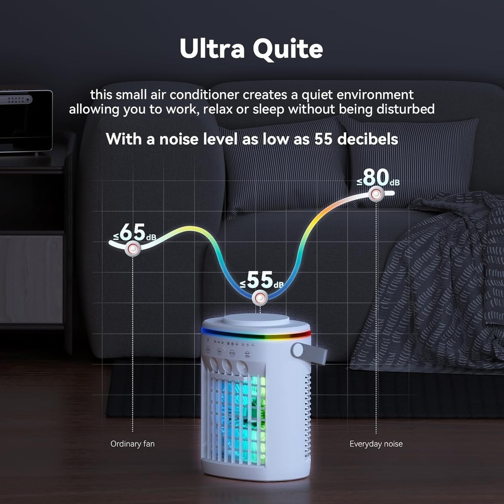 Quiet and Efficient Portable Air Cooler with Remote Control - Summer Comfort