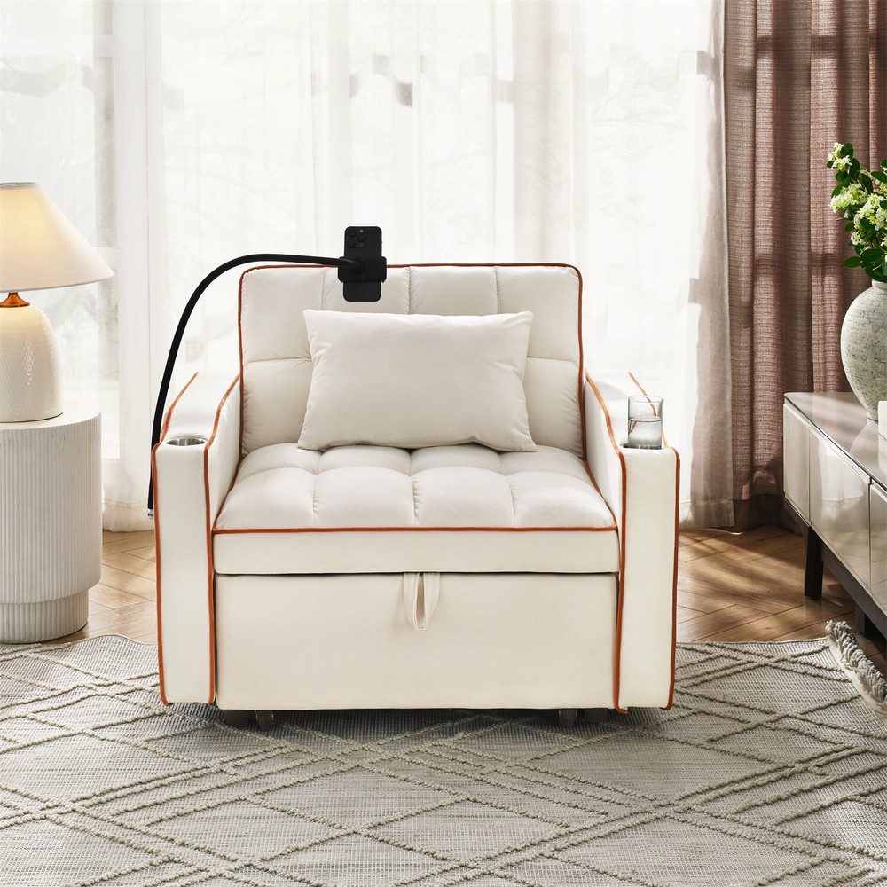 3-in-1 Convertible Sleeper Sofa Bed Loveseat Sofa 2-Seater Sofa w/ Pull Out Bed