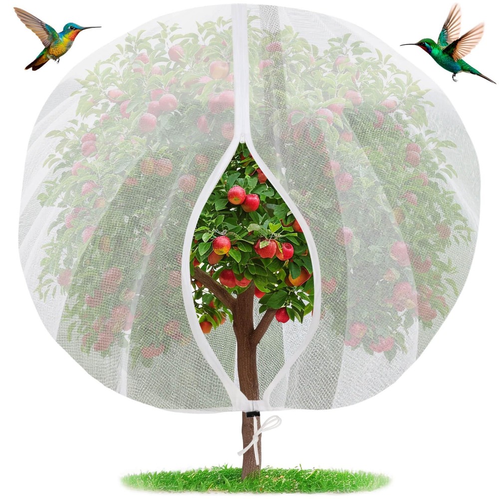 Mckanti 8.2 x 6.6 ft Fruit Tree Netting with Zipper and Drawstring for Garden...