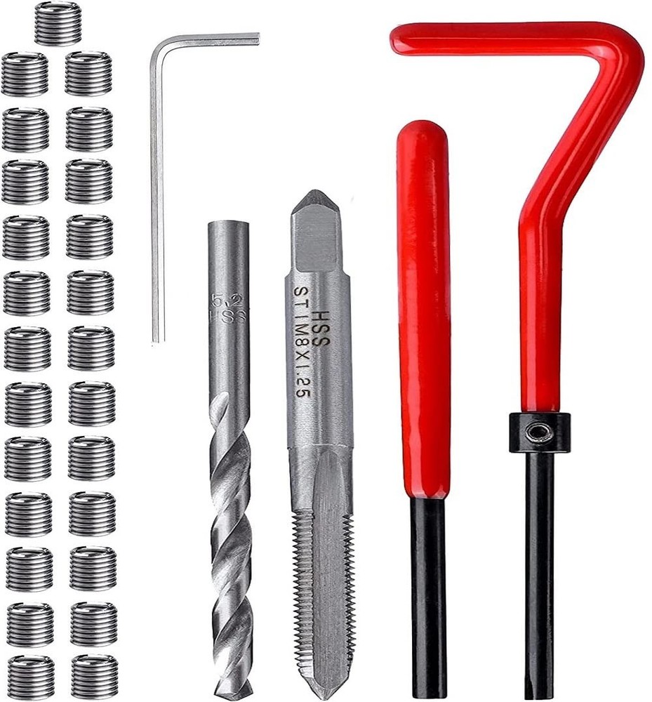 Fixinus 30 Piece M8 x 1.25mm Thread Repair Insert Kit, Stainless x 1.25