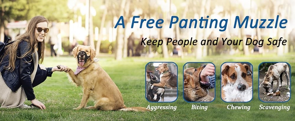 BARKL Dog Muzzle, Basket Muzzle Anti Biting Chewing, Sturdy Lightweight