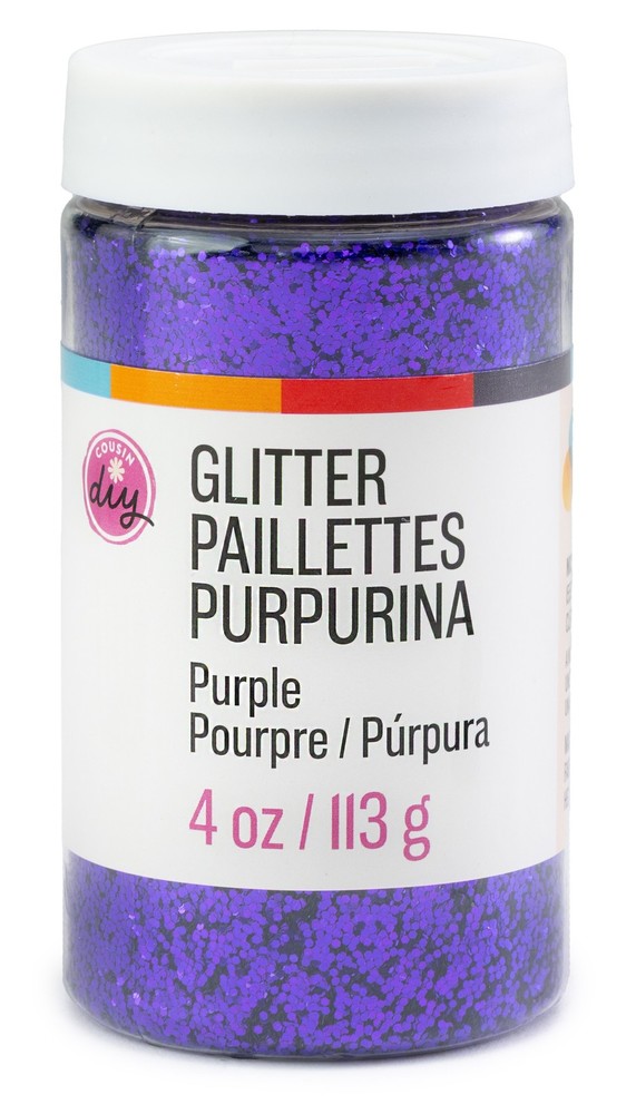 CousinDIY Glitter 4oz-Purple - 3 Pack