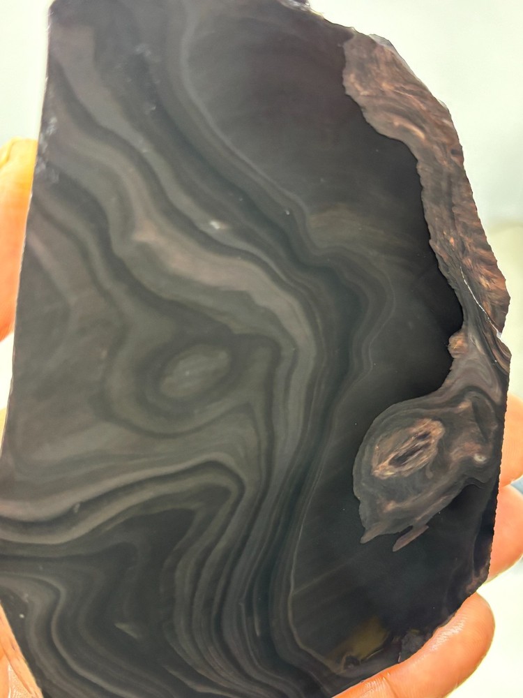 Tri-flow Sheen/Lace Obsidian Slab Lapidary Cabbing Knapping Combo ship avail