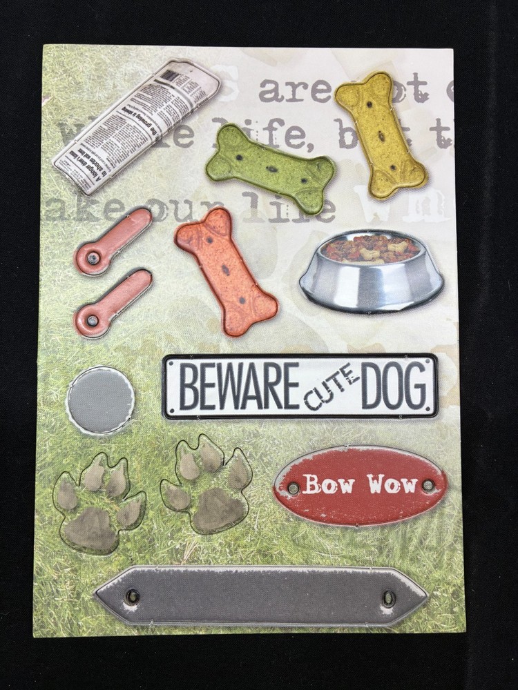 ASSORTED "DOG" CHIPBOARD EMBELLISHMENTS & BLING