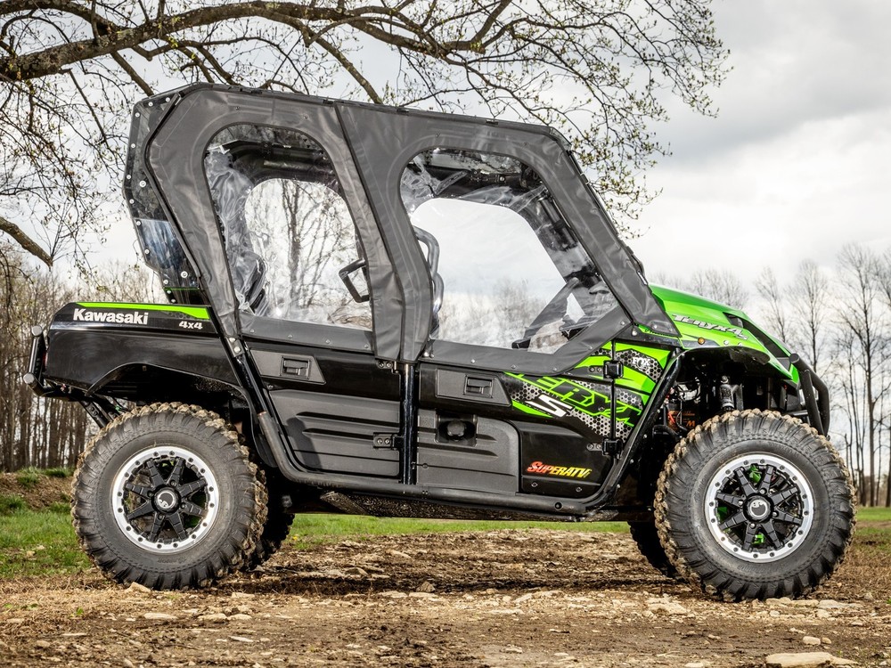 SuperATV Soft Cab Enclosure Upper Doors for Kawasaki Teryx 4 800 / S (2016+)